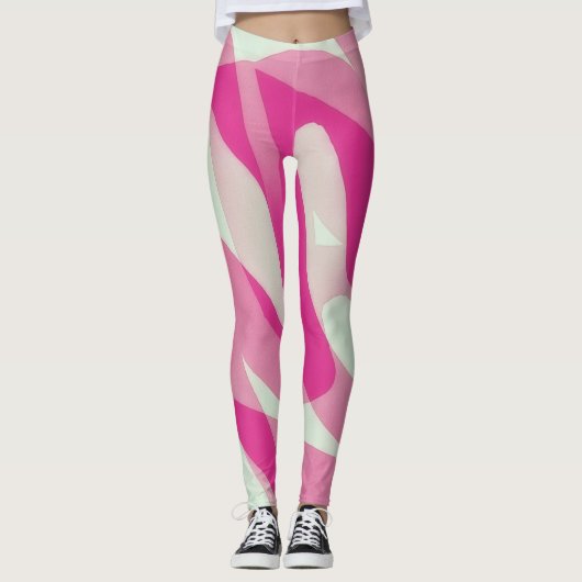 Leggings in Rosa und Pasta (Vorderseite)