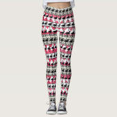 Leggings in rosa und schwarz Flamingo Aztec (Vorderseite)