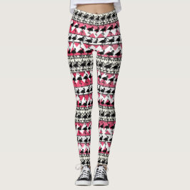 Leggings in rosa und schwarz Flamingo Aztec
