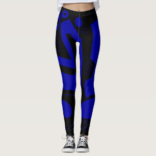 Leggings in Schwarz- und Kobaltblau
