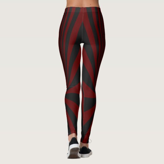 Leggings in Schwarz und Rot (Rückseite)