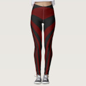 Leggings in Schwarz und Rot (Vorderseite)