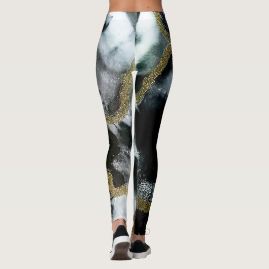 Leggings in Schwarz, Weiß und Gold | Modern & chic (Rückseite)