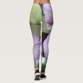 Leggings in weißer und lila Orchidee (Rückseite)