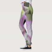Leggings in weißer und lila Orchidee (Links)