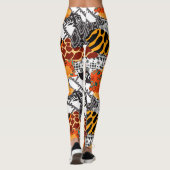 Leggings in weißer und orangefarbener Optik (Rückseite)