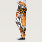Leggings in weißer und orangefarbener Optik (Links)