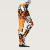 Leggings in weißer und orangefarbener Optik (Rechts)