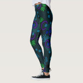 Leggings Jimette Blaues Gründesign auf schwarz (Links)