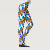 Leggings Jimette Design Blau und braun auf weiß (Rechts)