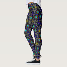 Leggings Jimette Design Blue white yellow black