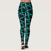 Leggings Jimette Design Turquoise und Schwarz (Rückseite)