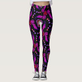 Leggings Jimette Rosafarbenes schwarzes Design (Vorderseite)