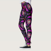 Leggings Jimette Rosafarbenes schwarzes Design (Links)