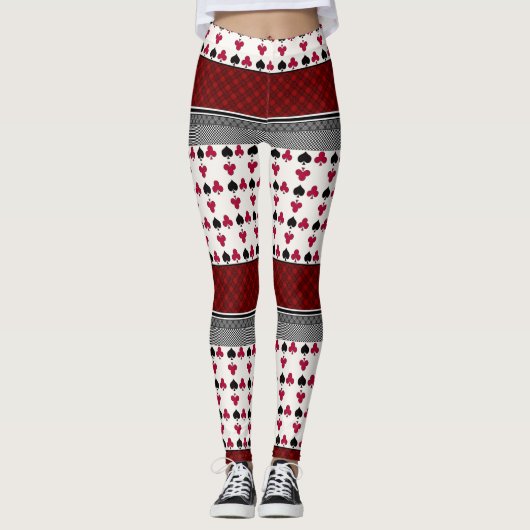 Leggings Jugendkartenspiel in Schwarz und Rot (Vorderseite)