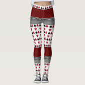 Leggings Jugendkartenspiel in Schwarz und Rot (Vorderseite)
