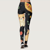 Leggings Katze und Pizza Print (Rückseite)