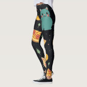 Leggings Katze und Pizza Print (Links)