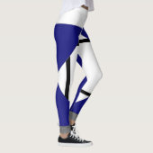 Leggings Komposition I Lozenges mit 4 Linien blau (Rechts)