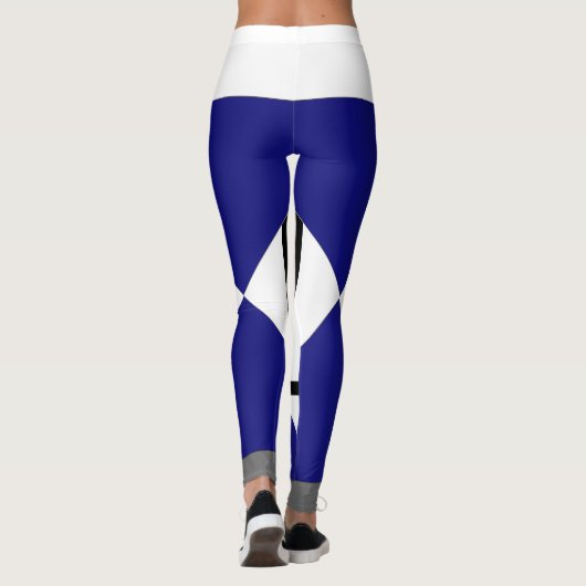 Leggings Komposition I Lozenges mit 4 Linien blau (Rückseite)