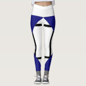 Leggings Komposition I Lozenges mit 4 Linien blau (Vorderseite)