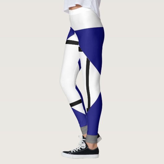 Leggings Komposition I Lozenges mit 4 Linien blau (Links)