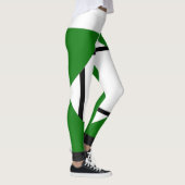 Leggings Komposition I Lozenges mit 4 Zeilen grün (Rechts)