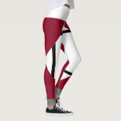 Leggings Komposition I Lozenges mit 4 Zeilen Rot G (Rechts)