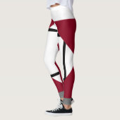 Leggings Komposition I Lozenges mit 4 Zeilen Rot G (Links)