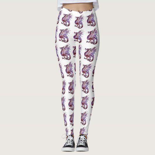 Leggings künstlerischer Drache (Vorderseite)