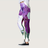 Leggings Lavender Hibiskus auf Weiß (Links)