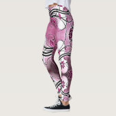 Leggings lila Batik abstraktes Motiv (Links)