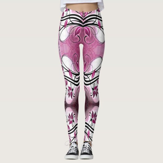 Leggings lila Batik abstraktes Motiv (Vorderseite)