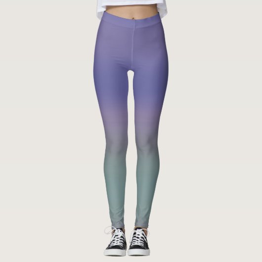 Leggings ~ Lila, grün und mauve (Vorderseite)