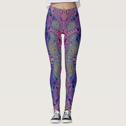 Leggings ~mauve blue green 3D ~ Original (Vorderseite)