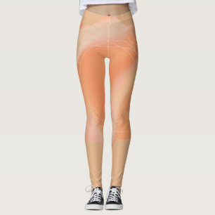 Leggings mit abstrakt pfirsichfarbenem Design