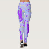 Leggings mit Abstraktem Blau und Lila Design (Rückseite)