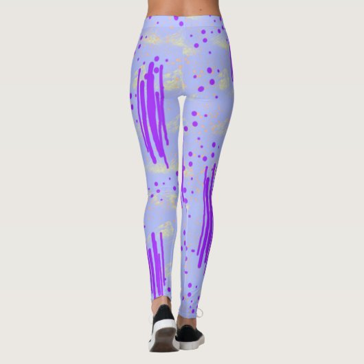 Leggings mit Abstraktem Blau und Lila Design (Rückseite)