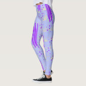 Leggings mit Abstraktem Blau und Lila Design (Links)