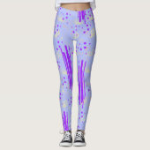 Leggings mit Abstraktem Blau und Lila Design (Vorderseite)