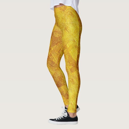 Leggings mit Abstraktem Gold-Muster (Links)