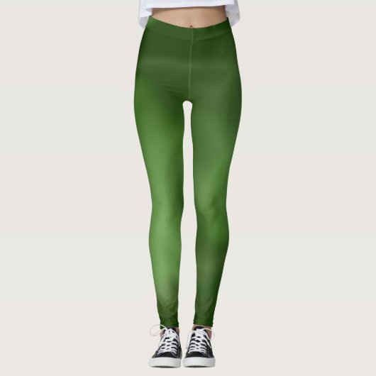 Leggings mit abstraktem Green Flow Design (Vorderseite)