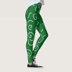 Leggings mit Abstraktem Muster in der White Curl-K