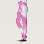 Leggings mit abstraktem rosa und weißem Design (Links)