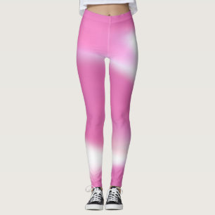 Leggings mit abstraktem rosa und weißem Design