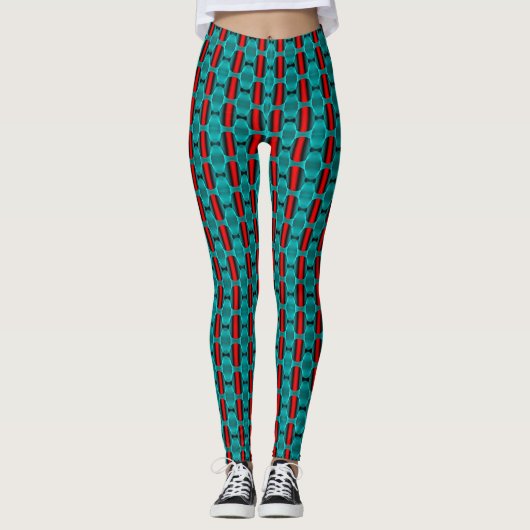 Leggings mit abstrakter geometrischer Struktur (Vorderseite)