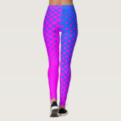 Leggings mit blau bis rosa glänzenden Mustern (Rückseite)