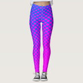 Leggings mit blau bis rosa glänzenden Mustern (Vorderseite)