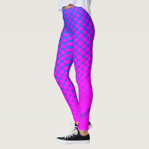 Leggings mit blau bis rosa glänzenden Mustern