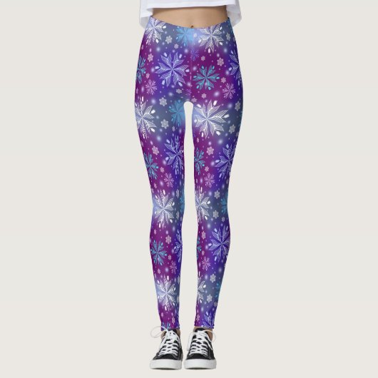 Leggings mit blauem Schnee (Vorderseite)